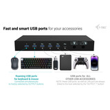 i-tec USB-C KVM Dock PRO, Station d'accueil Noir