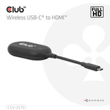 Club 3D Adaptateur émetteur-récepteur sans fil USB-C vers HDMI Noir