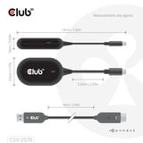Club 3D Adaptateur émetteur-récepteur sans fil USB-C vers HDMI Noir