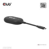 Club 3D Émetteur et récepteur USB-C vers HDMI sans fil, Adaptateur Noir