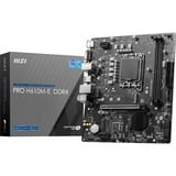 MSI PRO H610M-E DDR4 carte mère socket 1700 Noir, Gb-LAN, Sound, µATX