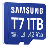 Samsung T7 microSDXC 1 TB, Carte mémoire Bleu