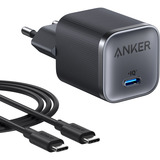 Anker 45W Nano Charger USB-C Noir, 1x USB-C, avec câble