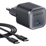 Anker Nano Charger (45W) avec câble USB-C, Chargeur Noir, 1x USB-C, 45W