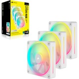 Corsair iCUE LINK LX120 RGB, Ventilateur de boîtier Blanc, 3 pièces, connecteur de ventilateur PWM à 4 broches