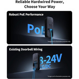 Aqara Camera de sonnette G400 (filaire), Sonnette de porte Noir, 2K