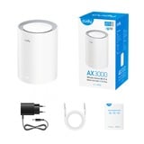 Cudy M3000 (1-Pack), Routeur maillé Blanc, AX3000 2.5G Mesh Wi-Fi 6