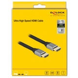 DeLOCK HDMI à très haut débit, Câble Gris, 2 mètres, 8K 60Hz, 48 Gbps