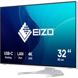 EIZO FlexScan EV3240X-WT 32" 4K Ultra HD Moniteur Blanc, 1x DisplayPort, 2x HDMI, 2x USB-C, 3x USB-A, 1x RJ-45