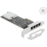 DeLOCK PCI Express x4 vers 4x RJ45 2,5 GbE, Carte réseau 