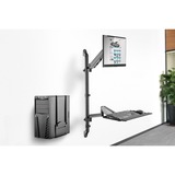 Digitus Poste de travail flexible debout/assis, Support de moniteur Noir