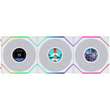 Lian Li UNI FAN TL LCD FLEX ventilateurs de boîtier RGB  Blanc, 3 pièces, 124 x 120 x 28 mm, PWM