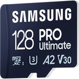 SAMSUNG PRO Ultimate 128 Go microSDXC, Carte mémoire Bleu, UHS-I U3, Classe 3, V30, lecteur de carte inclus