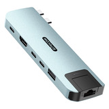 Sitecom 6-en-2 MacBook Air Multiport Hub, Station d'accueil Bleu clair