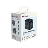 Verbatim Adaptateur universel de voyage UTA-01, Prise de voyage Noir, 2x USB-A