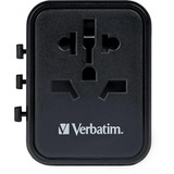 Verbatim Adaptateur universel de voyage UTA-01, Prise de voyage Noir, 2x USB-A