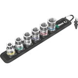Wera Courroie C 1 Jeu de douilles Zyklop, 1/2", Clés mixtes à cliquet Noir, 7 pièces, avec fonction de maintien