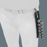 Wera Courroie C 1 Jeu de douilles Zyklop, 1/2", Clés mixtes à cliquet Noir, 7 pièces, avec fonction de maintien