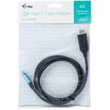 i-tec USB-C > HDMI, Adaptateur Noir, 2 mètres, 4K 60 Hz