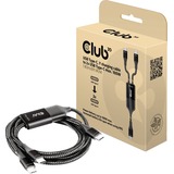 Club 3D USB-C, câble de charge en Y vers 2x USB Type-C, Câble en Y Noir, 1,83 mètres, Max. 100 W