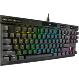 Corsair K70 RGB TKL CHAMPION SERIES, clavier gaming Noir, Layout BE, Corsair OPX, LED RGB, TKL, PBT double-shot