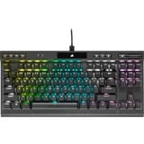 Corsair K70 RGB TKL CHAMPION SERIES clavier gaming mécanique Noir, Layout BE (AZERTY), Corsair OPX, 80 % (TKL), LED RGB, TKL, PBT double-shot