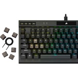 Corsair K70 RGB TKL CHAMPION SERIES clavier gaming mécanique Noir, Layout BE (AZERTY), Corsair OPX, 80 % (TKL), LED RGB, TKL, PBT double-shot