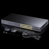 Cudy Cudy 16-GbE PoE+ Switch with 2 Uplink SFP Noir, 16x ports PoE+ (1000 Mbps), 2x Uplink SFP, 36 Gbps
