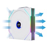 Lian Li UNI FAN TL120 LCD Wireless Triple Pack, Ventilateur de boîtier Blanc, 4 broches PWM + 1x 9 broches USB, contrôleur inclus