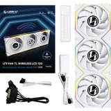 Lian Li UNI FAN TL 120 LCD Wireless ventilateurs de boîtier RGB  Blanc, 3 pièces, 120 x 124 x 28 mm, PWM, 1x 9 broches USB, contrôleur inclus