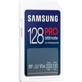 Samsung PRO Ultimate 128 Go SDXC, Carte mémoire Blanc/Bleu, UHS-I U3, Classe 3, V30, lecteur de carte inclus