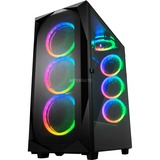 Sharkoon REV300, Moyenne tour Noir, 2x USB-A 2.0, 2x USB-A 3.2 (5 Gbit/s), USB-C 3.2 (10 Gbit/s), Window-Kit