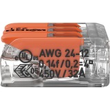 Wago Borne de raccordement Serie 221 COMPACT - 3x4 mm², Pince Transparent/Orange, 50 pièces