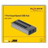 DeLOCK Concentrateur USB SuperSpeed externe à 7 ports, Hub USB 