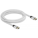 DeLOCK HDMI à très haut débit, Câble Argent, 3 mètres, 8K 60Hz, 48 Gbps