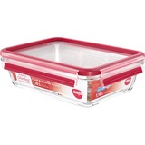 Emsa CLIP & CLOSE N1040900 boîte hermétique alimentaire Rectangulaire 1,1 L Transparent 1 pièce(s) Transparent/Rouge, Boîte, Rectangulaire, 1,1 L, Transparent, Verre, 420 °C