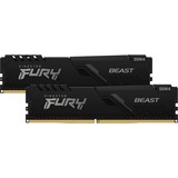 Kingston FURY Beast 16 Go DDR4-3200 (2x 8 Go) mémoire vive Noir, KF432C16BBK2/16, XMP 2.0