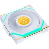 Lian Li UNI FAN SL120 LCD Wireless Reverse Blade, Ventilateur de boîtier Blanc, Connecteur de ventilateur PWM à 4 broches