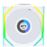 Lian Li UNI FAN SL120 LCD Wireless Reverse Blade, Ventilateur de boîtier Blanc, Connecteur de ventilateur PWM à 4 broches