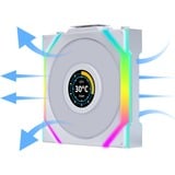 Lian Li UNI FAN SL120 LCD Wireless Reverse Blade ventilateur de boîtier RGB  Blanc, 120 x 124.5 x 28 mm, PWM