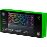 Razer Huntsman V2 TKL RGB clavier gaming mécanique Noir, Layout FR (AZERTY), Razer Clicky Optical (Purple), 80% (TKL), Double-shot PBT