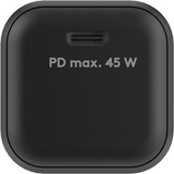 goobay Chargeur rapide USB-C PD GaN Nano (45 W) Noir, 1x USB-C, Power Delivery 3.0