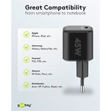 goobay Chargeur rapide USB-C PD GaN Nano (45 W) Noir, 1x USB-C, Power Delivery 3.0