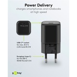 goobay Chargeur rapide USB-C PD GaN Nano (45 W) Noir, 1x USB-C, Power Delivery 3.0