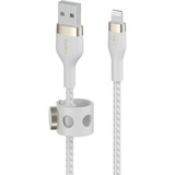 Belkin BOOSTCHARGE PRO Flex câble USB-A avec connecteur Lightning Blanc, 2 m