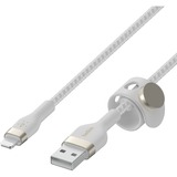 Belkin BOOSTCHARGE PRO Flex câble USB-A avec connecteur Lightning Blanc, 2 m