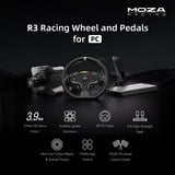 MOZA R3 + DD R3 + SR-P Lite pour PC bundle, Volant Noir, Base, volant et pédales