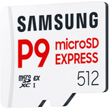 Samsung P9 Express 512 Go microSDXC Express, Carte mémoire Blanc, UHS-I U3, V30