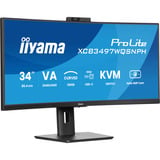 iiyama ProLite XCB3497WQSNPH-B1 34" Moniteur UltraWide incurvé Noir, 1x DisplayPort, 2x HDMI, 3x USB-C, 2x USB-A, 1x RJ-45, 120 Hz