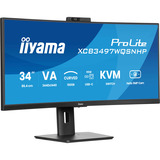 iiyama ProLite XCB3497WQSNPH-B1 34" Moniteur UltraWide incurvé  Noir, 120Hz, HDMI, DisplayPort, USB-C, LAN, FreeSync, webcam